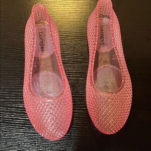 Pink Jelly Ballet Flats Slip-On Shoes size 9 New